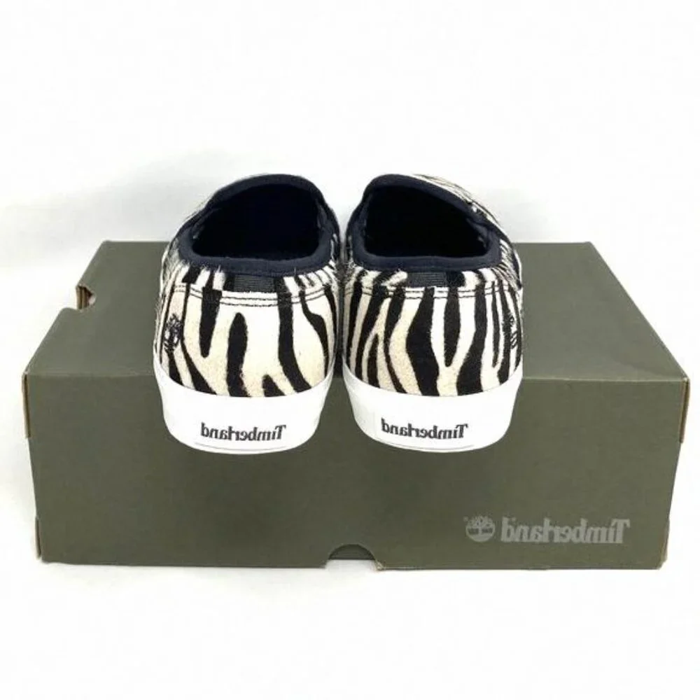 Timberland BX2 WOMEN SKYLA BAY SLIP ON ZEBRA LEATHER Black BX2 0A2GW6 TB White - Picture 3 of 11